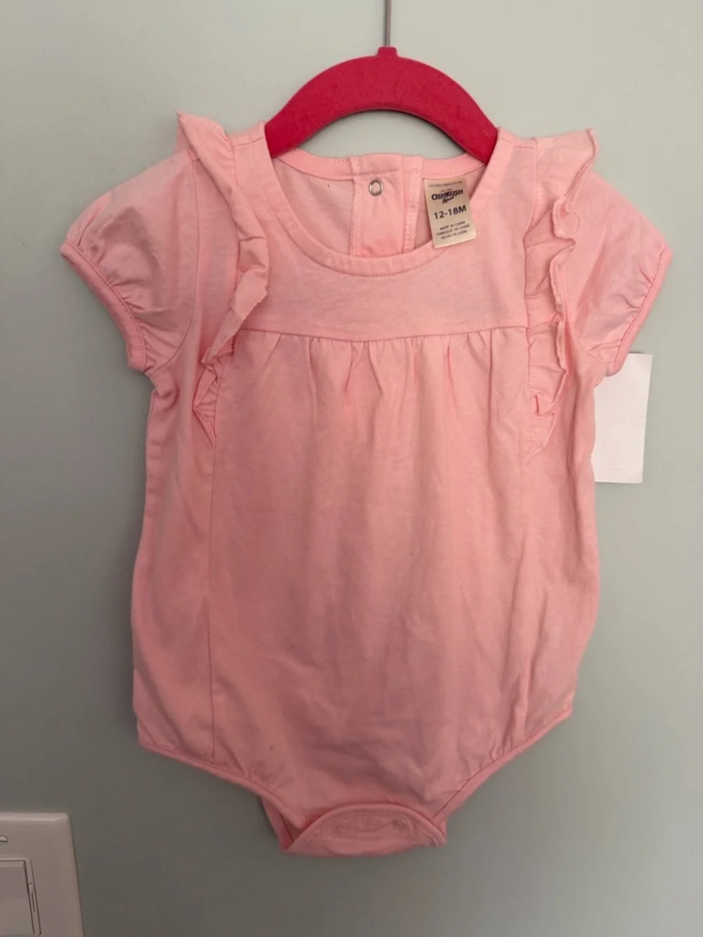 Pink Baby Outfit One Piece Snaps Girls 12-28m NWT